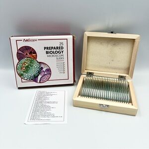 AmScope Prepared Biology Microscope Slides
